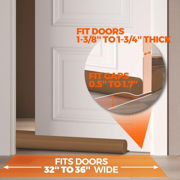 Easy Door Draft Stopper – Double-Sided (Dark Brown)